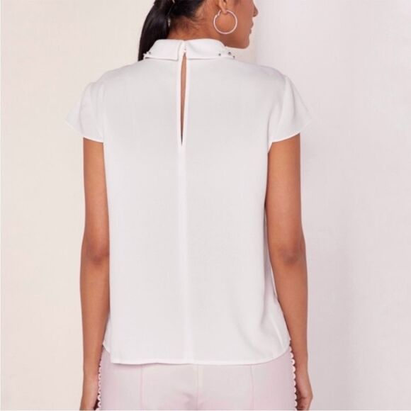 Ted Baker London Jaylen beaded bead embellished collar short sleeves top - Picture 5 of 11